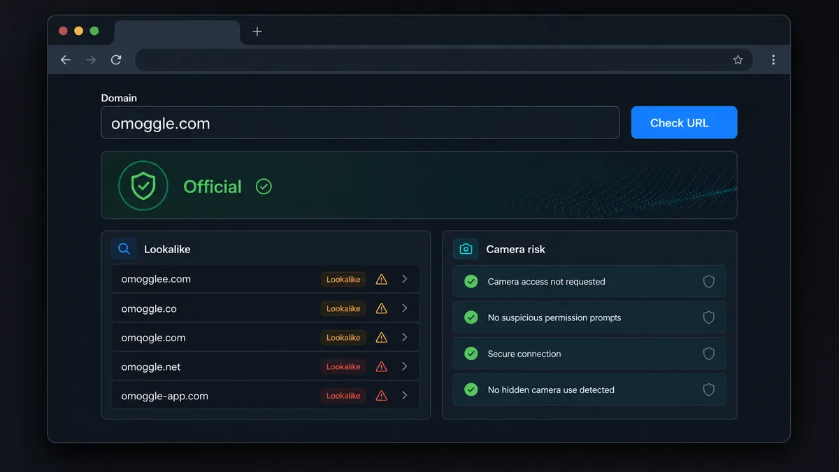 Omoggle domain checker interface